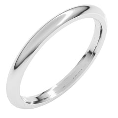 14K White Gold 2 mm Comfort-Fit Half Round Band Size 6.5