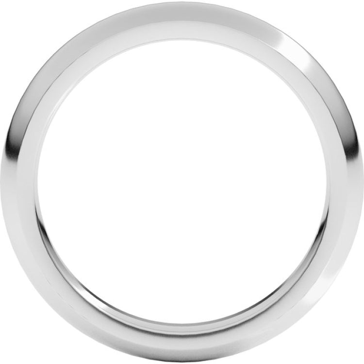 10K White Gold 3 mm Comfort-Fit Half Round Band Size 10