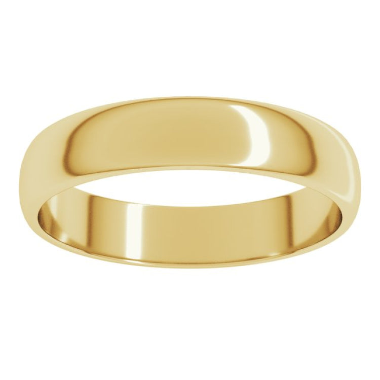 18K Yellow Gold 4 mm Lightweight Half Round Band Size 9