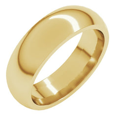 14K Yellow Gold 6 mm Comfort-Fit Half Round Band Size 13.5
