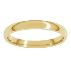 14K Yellow Gold 2.5 mm Lightweight Comfort-Fit Half Round Band Size 5.5