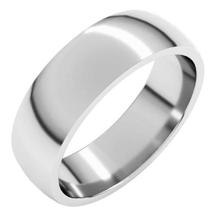Sterling Silver 6 mm Lightweight Comfort-Fit Half Round Band Size 7