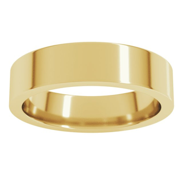 18K Yellow Gold 5 mm Comfort-Fit Flat Band Size 13.5