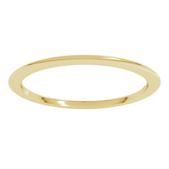 18K Yellow Gold 1 mm Comfort-Fit Half Round Band Size 6