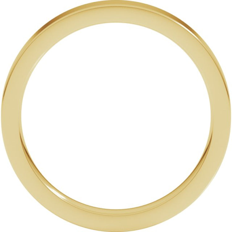 14K Yellow Gold 3 mm Comfort-Fit Flat Band Size 6.5