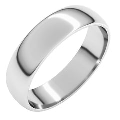 Sterling Silver 5 mm Lightweight Half Round Band Size 10