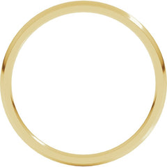 18K Yellow Gold 1.5 mm Lightweight Comfort-Fit Half Round Band Size 4