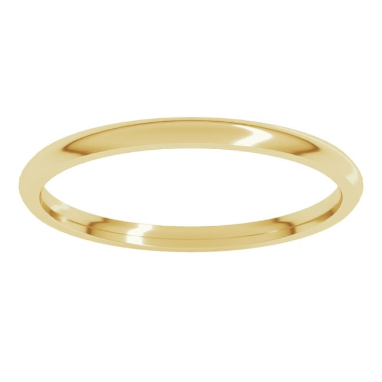 18K Yellow Gold 1.5 mm Lightweight Comfort-Fit Half Round Band Size 4
