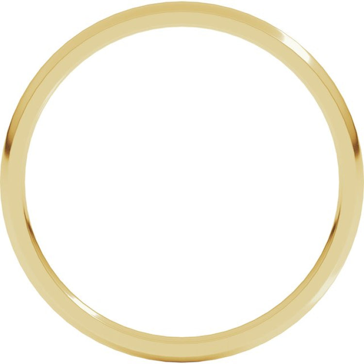 18K Yellow Gold 1.5 mm Lightweight Comfort-Fit Half Round Band Size 8