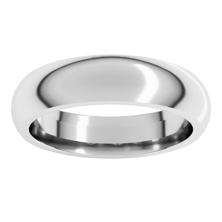 14K White Gold 5 mm Comfort-Fit Half Round Band Size 7