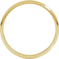 14K Yellow Gold 1.5 mm Lightweight Half Round Band Size 4