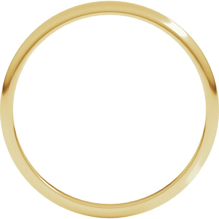 14K Yellow Gold 1.5 mm Lightweight Half Round Band Size 6.5