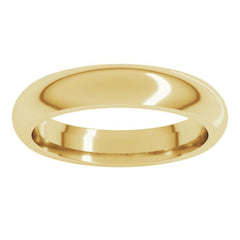 18K Yellow Gold 4 mm Comfort-Fit Half Round Band Size 9