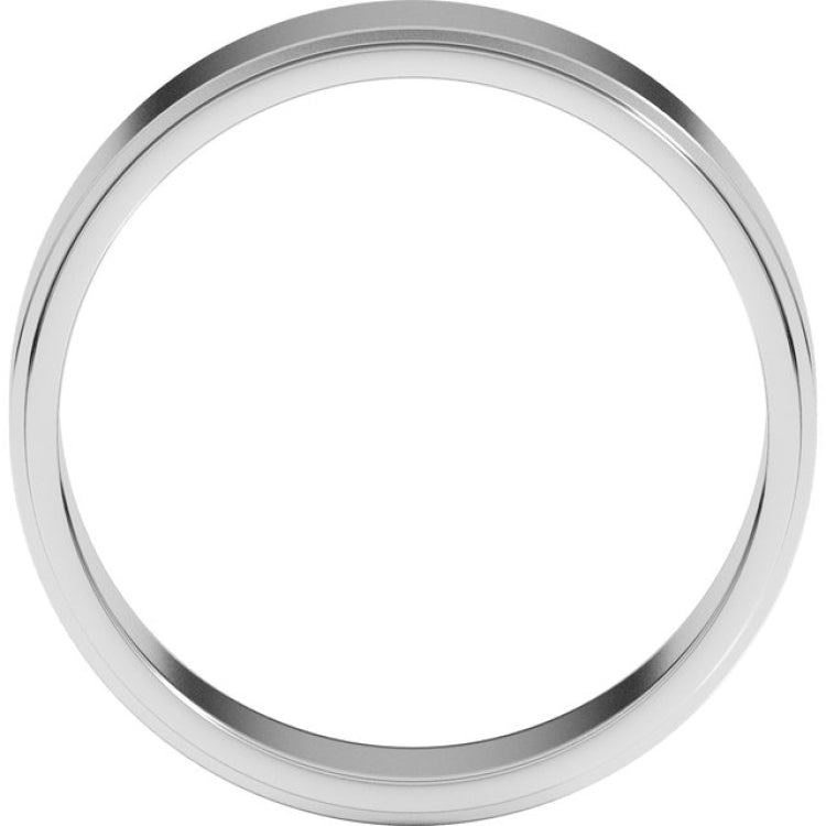 Platinum 6 mm Stepped-Edge Flat Band Size 8.5