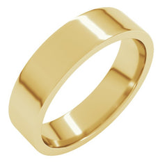10K Yellow Gold 5 mm Lightweight Comfort-Fit Flat Band Size 10.5