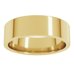 14K Yellow Gold 6 mm Lightweight Comfort-Fit Flat Band Size 8