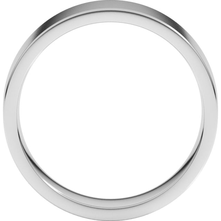 14K White Gold 6 mm Lightweight Comfort-Fit Flat Band Size 9.5