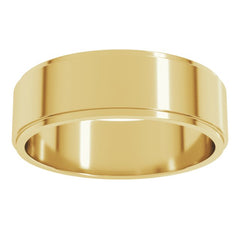 10K Yellow Gold 6 mm Stepped-Edge Flat Band Size 10.5