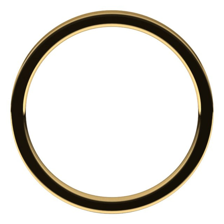 18K Yellow Gold 2 mm Flat Comfort Fit Light Band Size 5.5