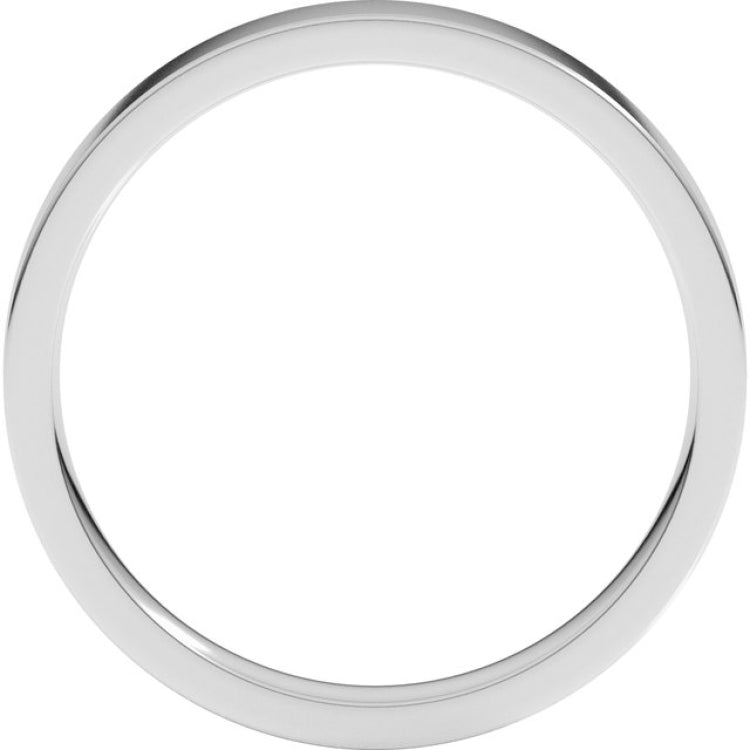 14K White Gold 3 mm Lightweight Comfort-Fit Flat Band Size 5.5