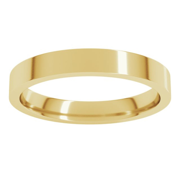 14K Yellow Gold 3 mm Lightweight Comfort-Fit Flat Band Size 5.5