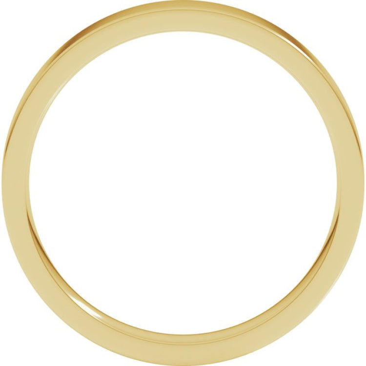14K Yellow Gold 3 mm Flat Comfort Fit Light Band Size 6.5