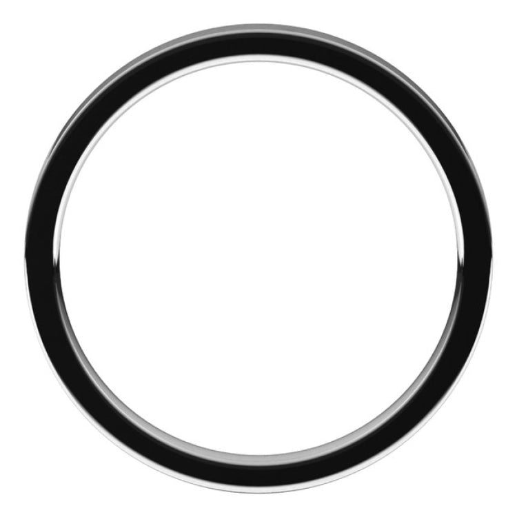 14K White Gold 2 mm Flat Comfort Fit Light Band Size 6