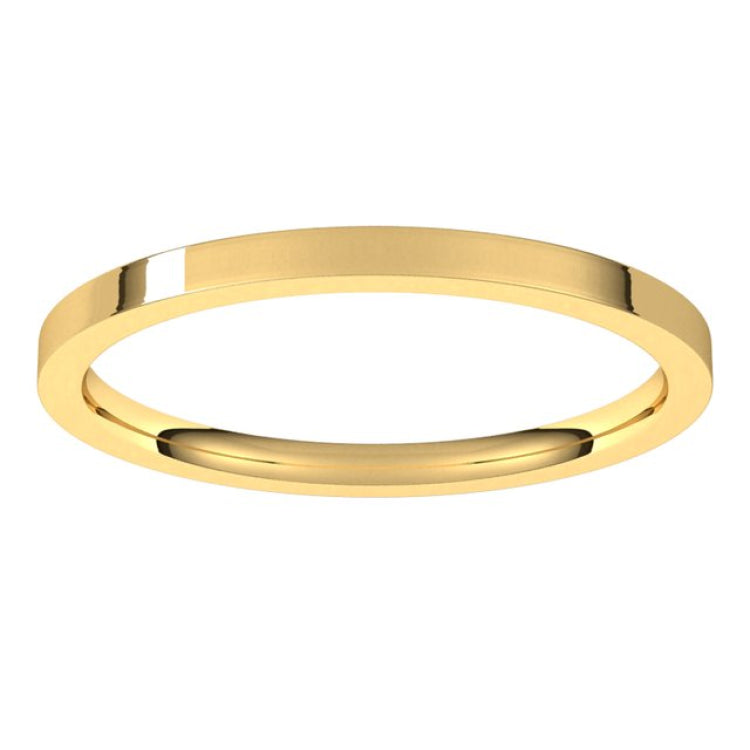 14K Yellow Gold 1.5 mm Flat Comfort Fit Light Band Size 8.5