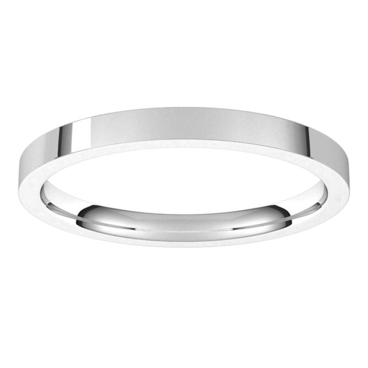 14K X1 White Gold 2 mm Flat Comfort Fit Light Band Size 8