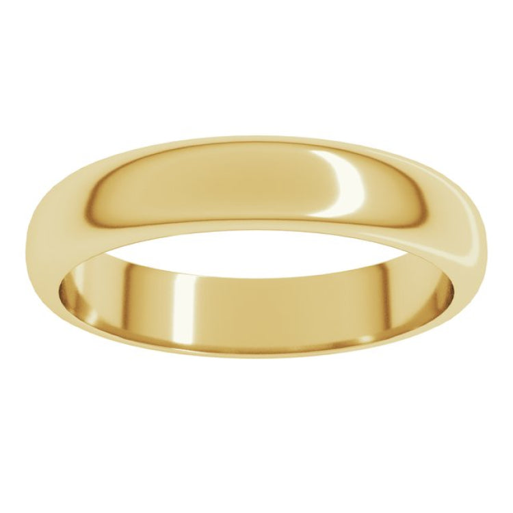 14K Yellow Gold 4 mm Half Round Band Size 13