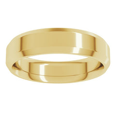 14K Yellow Gold 5 mm Beveled-Edge Comfort-Fit Flat Band Size 9.5
