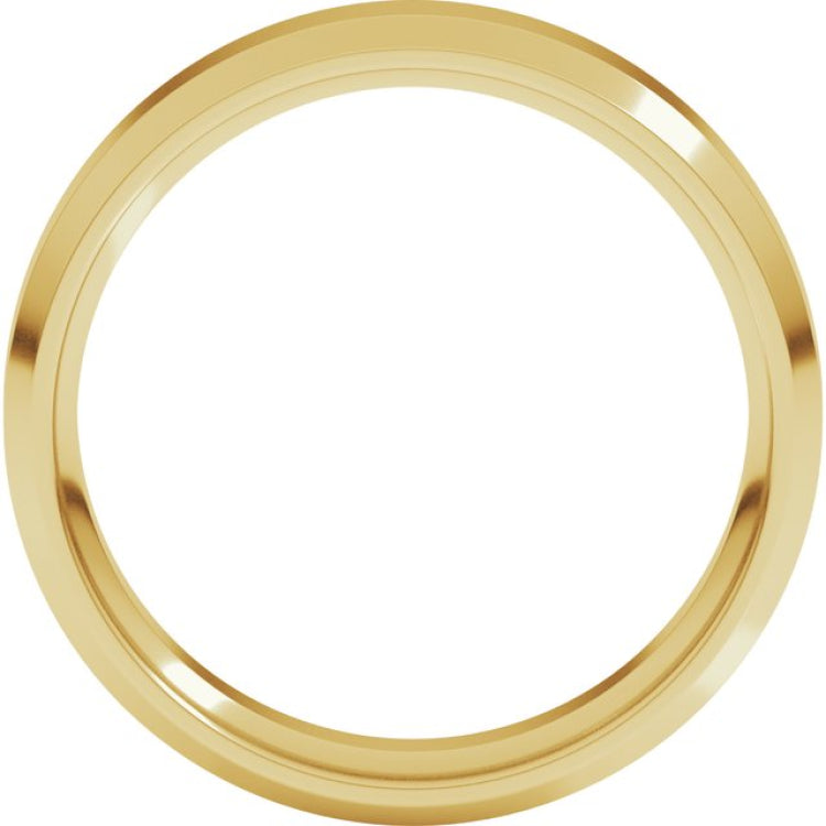 18K Yellow Gold 5 mm Beveled-Edge Comfort-Fit Flat Band Size 6
