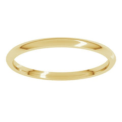 10K Yellow Gold 1.5 mm Lightweight Comfort-Fit Half Round Band Size 10.5