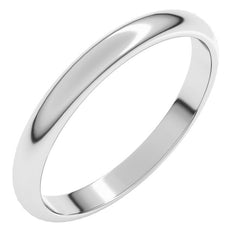 14K White Gold 2.5 mm Half Round Band Size 12
