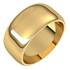 10K Yellow Gold 9 mm Half Round Band Size 6