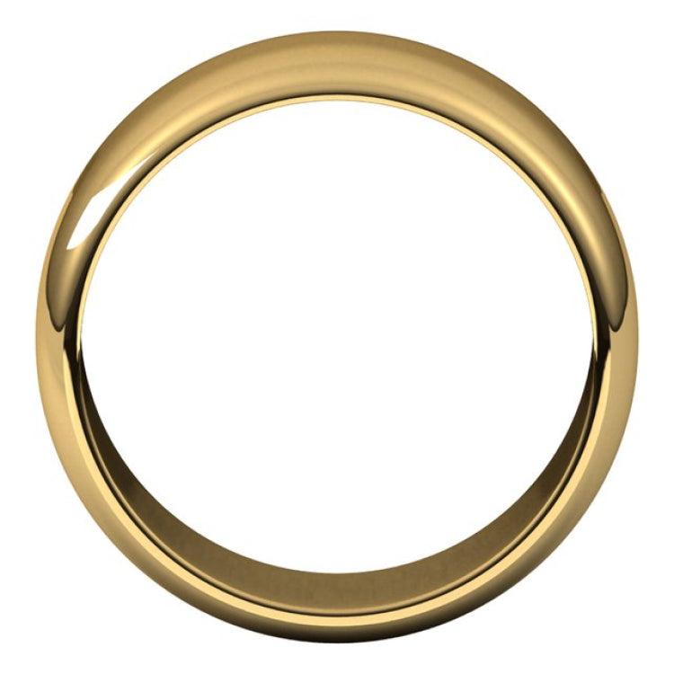 14K Yellow Gold 9 mm Half Round Band Size 7.5