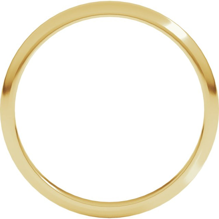 18K Yellow Gold 2 mm Half Round Band Size 7.5