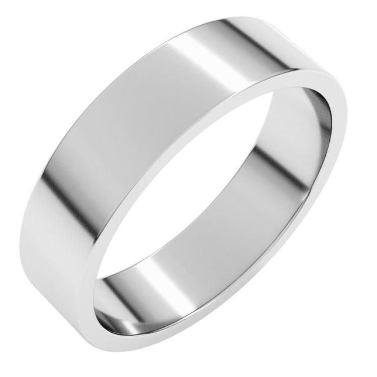 14K White Gold 5 mm Flat Band Size 10.5