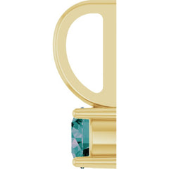 14K Yellow Gold Imitation Alexandrite Solitaire Charm/Pendant