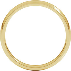 14K Yellow Gold 3.5 mm Lightweight Comfort-Fit Half Round Band Size 7
