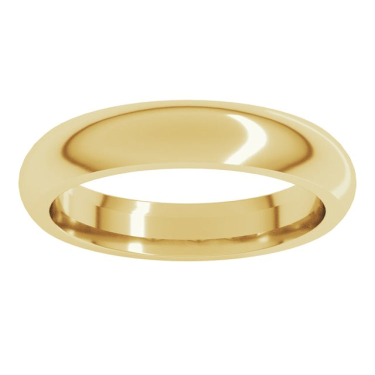 14K Yellow Gold 4 mm Comfort-Fit Half Round Band Size 11