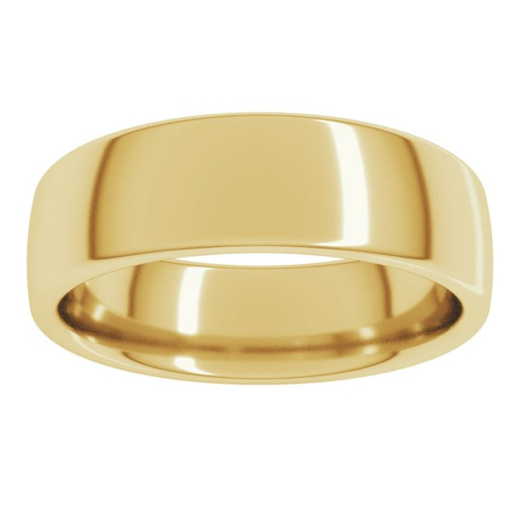 10K Yellow Gold 6 mm Comfort-Fit European-Style Band Size 11
