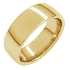 14K Yellow Gold 7 mm Comfort-Fit European-Style Band Size 11