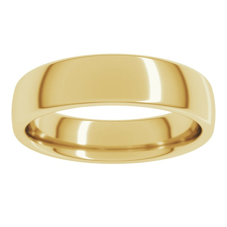 14K Yellow Gold 5 mm Comfort-Fit European-Style Band Size 6