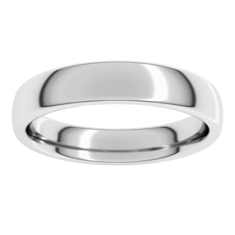 Platinum 4 mm Comfort-Fit European-Style Band Size 7.5