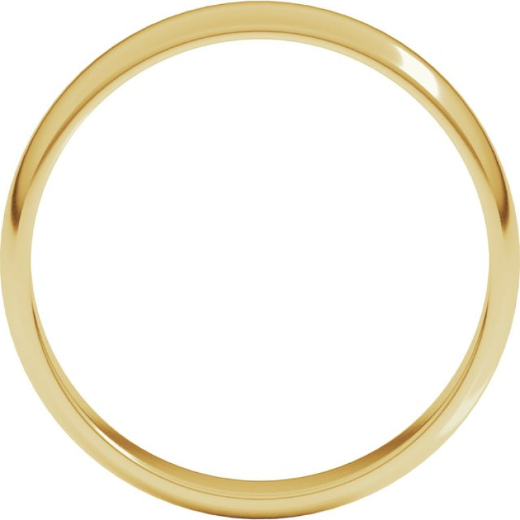 10K Yellow Gold 4 mm Lightweight Half Round Band Size 10.5