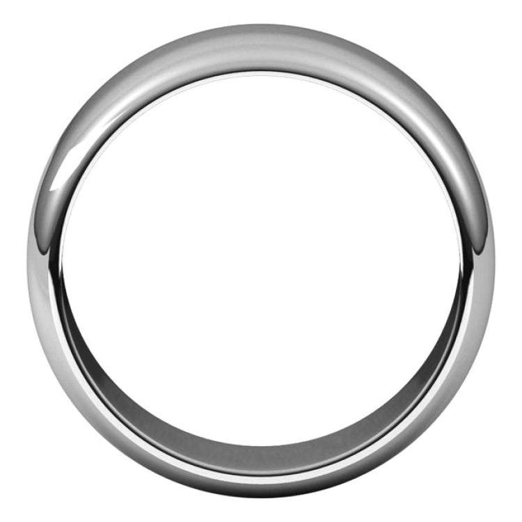 14K White Gold 8 mm Half Round Band Size 14
