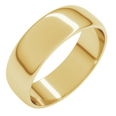 14K Yellow Gold 6 mm Lightweight Half Round Band Size 9
