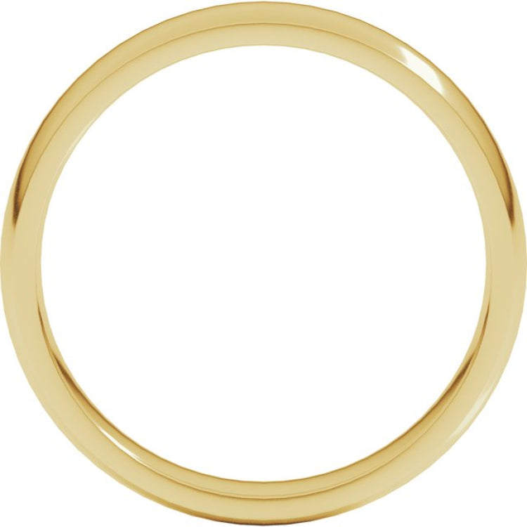 14K Yellow Gold 4 mm Lightweight Comfort-Fit Half Round Band Size 4