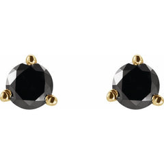 14K Yellow Gold 1 1/8 CTW Natural Black Diamond Earrings